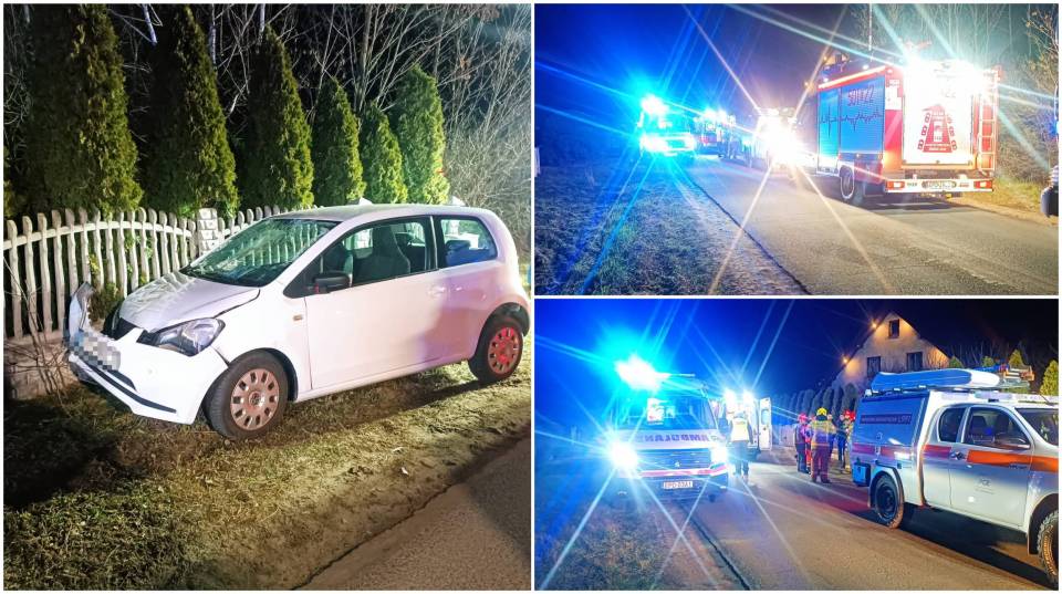 Wypadek w miejscowości Łężki-Parcel. Samochód potrącił trzech mężczyzn, lądował śmigłowiec LPR